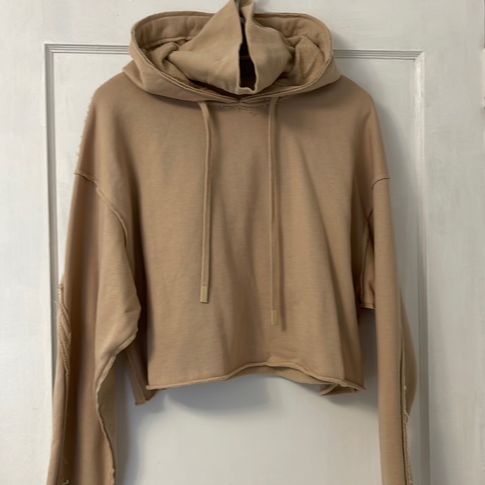 Alo Yoga Womens Crop Funnel Neck Hoodie